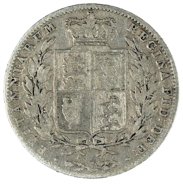 Great Britain 1845 Silver Half Crown 1/2 Victoria #16411z