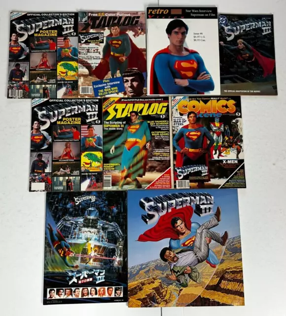 SUPERMAN 3 Movie Poster Magazine DC Comic Soundtrack 9pc Lot Christopher Reeve