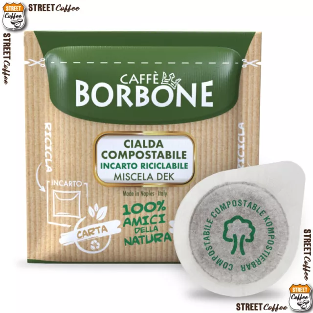 50 Cialde Carta Caffè Borbone ESE 44mm Miscela Verde Dek Decaffeinato