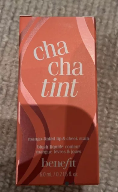 Benefit Cha Cha Tint Mango-Tinted Lip & Cheek Stain 6ml Brand New In Box