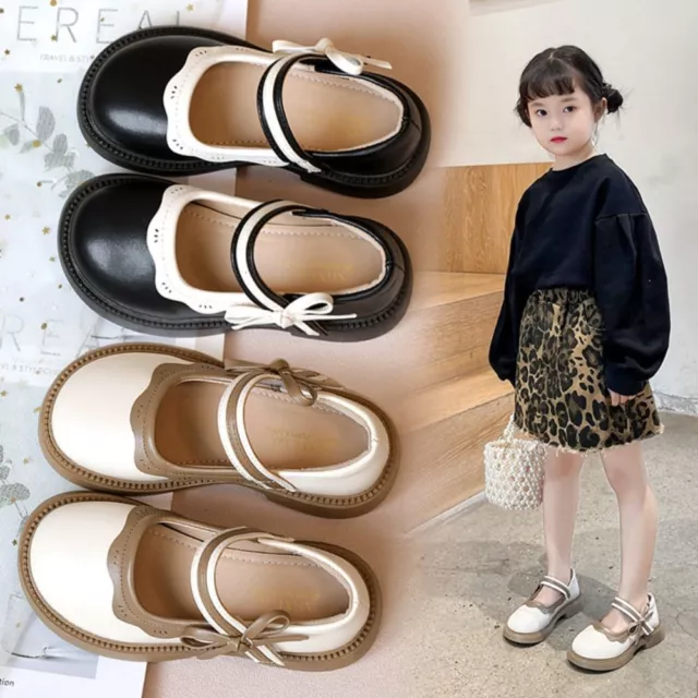 Leather Girls Dress Shoes Square Head Princess Shoes Summer Spring Kids Shoes