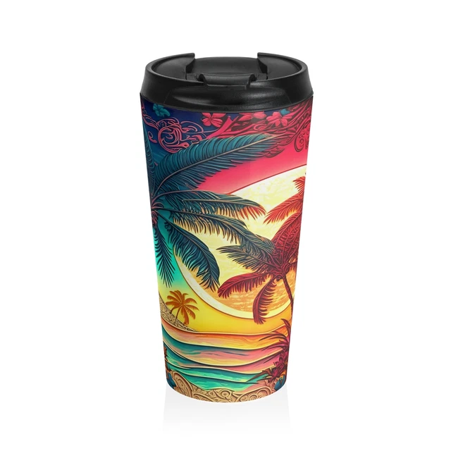 3D Sunset Stainless Steel Travel Mug