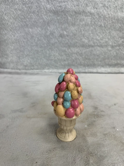 Ceramic Easter Bunny With Carrots Eggs Topiary Tree