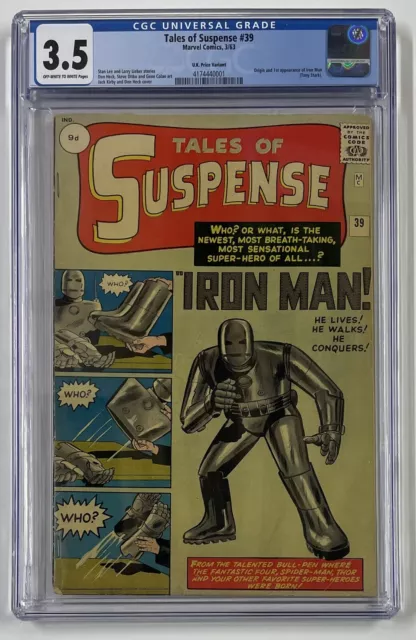 Tales Of Suspense #39. March 1963. Marvel. 3.5 Cgc. 1St App Iron Man! Uk Price!