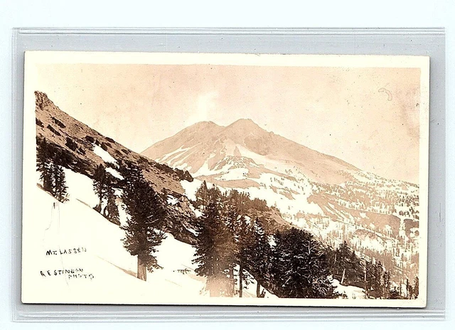 RPPC MT. LASSEN, CA California ~ c1910s ~ VIEW of the MOUNTAIN Stinson Postcard