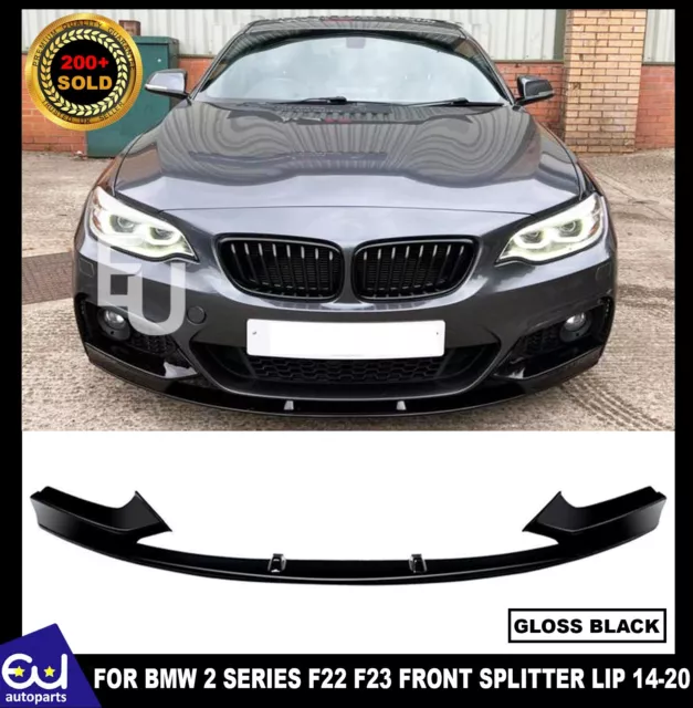 For Bmw 2 Series F22 F23 Front Splitter Lip Valance Diffuser Spoiler Gloss Black