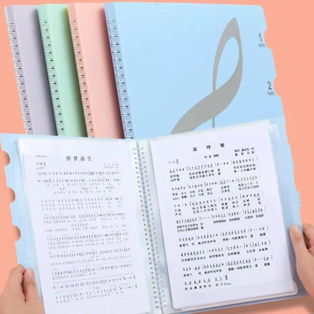 Coil Music Score Folder 20Pages Music Clip Folder Stave Storage Holder