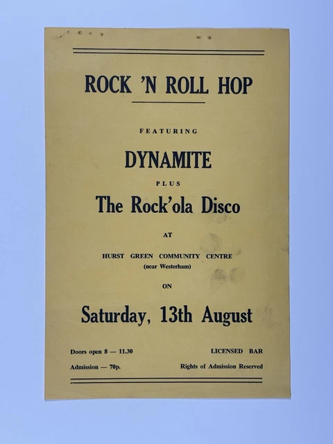 DYNAMITE FLYER THE Rock 'ol A Disco Hurst Vert Communauté 'Center ...