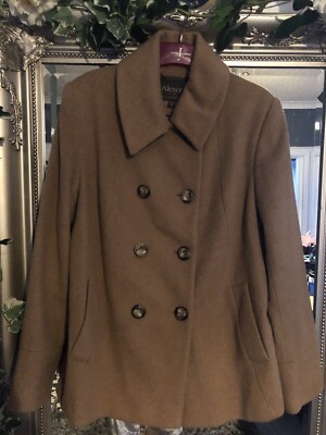 ALEXON CAMEL WOOL COAT VINTAGE SIZE 18s 
