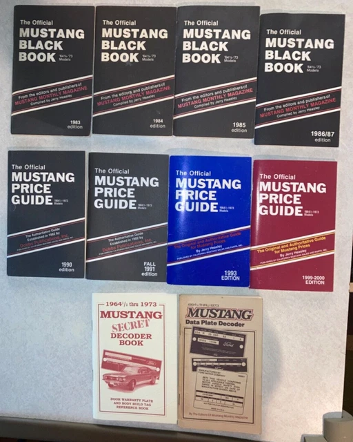 10 VINTAGE FORD Mustang various books Price Guides, Black Books