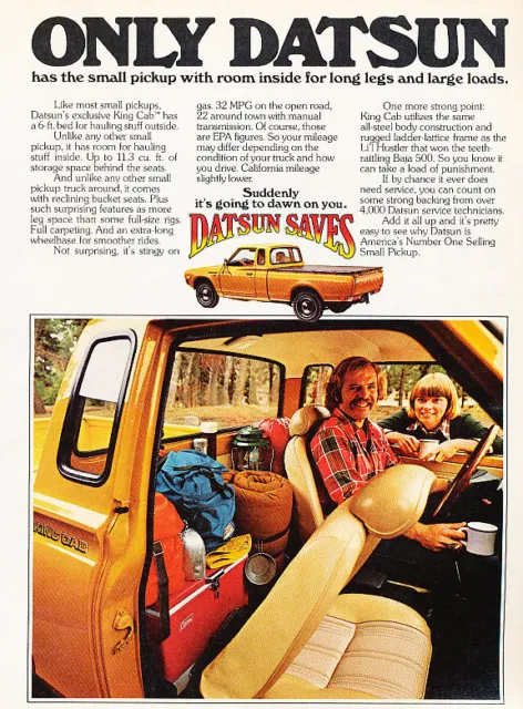 1977 Datsun Pickup Truck Original Advertisement Car Print Ad J503