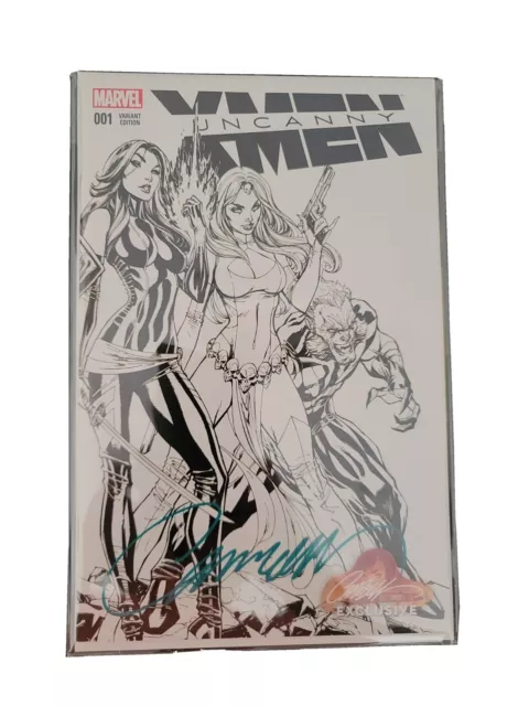 Uncanny X-men 001B B&W J SCOTT CAMPBELL EXCLUSIVE VARIANT SIGNED W/COA MT +
