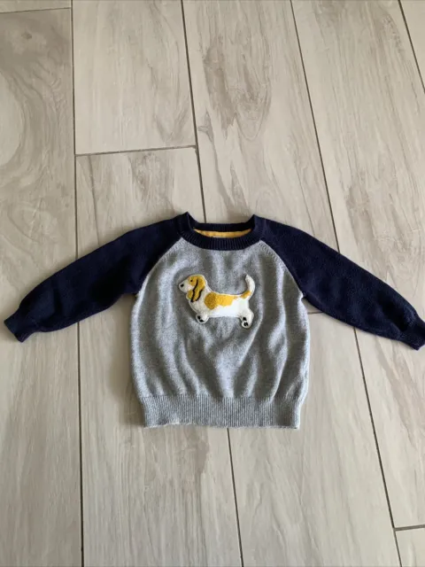 Janie and Jack Raglan Dog Sweater baby boy sz. 12-18 months