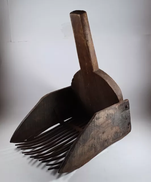 Antique/Vintage Wood And Iron Cranberry Hand Scoop, Rustic, Primitive