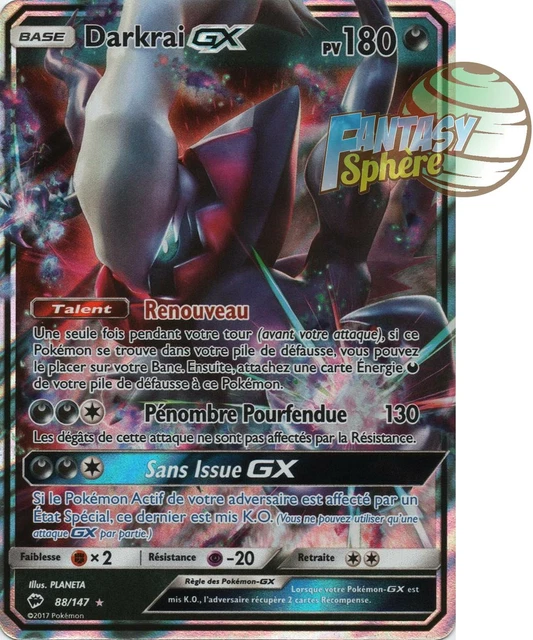 Pokemon Darkrai GX 88/147 Ultra Rare SL3 Soleil Lune 3 Ombres Ardentes VF França