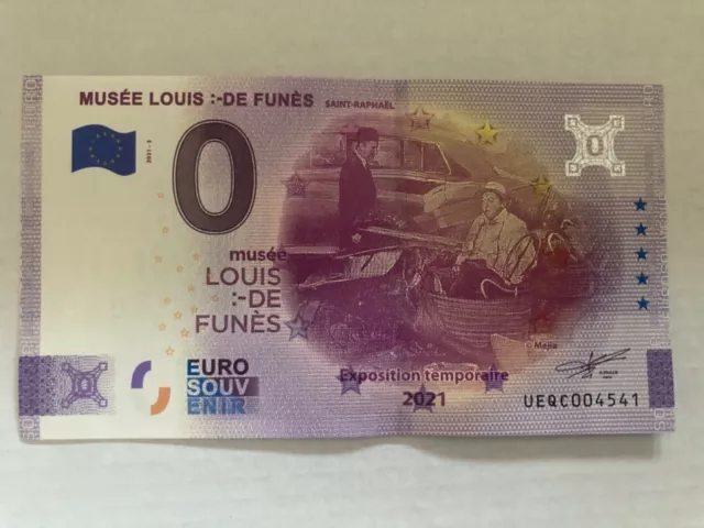 Billet Touristique 0 Euro Zéro Euro Musée Louis De Funès 2021 Anniversary