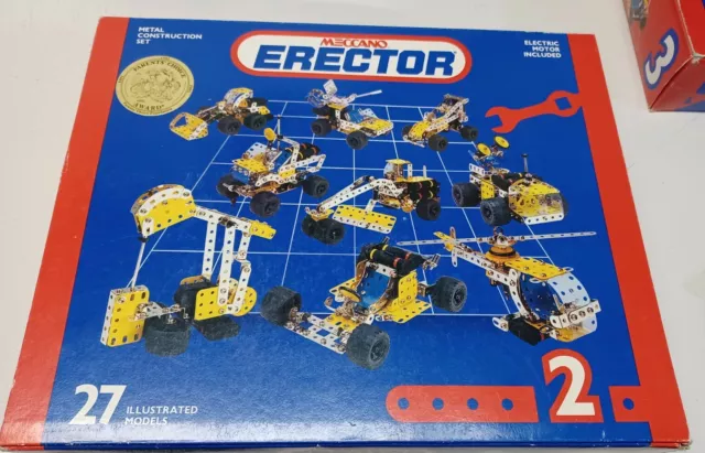 Meccano Erector Metal Construction Set #2 27 Illustrated Models 1993