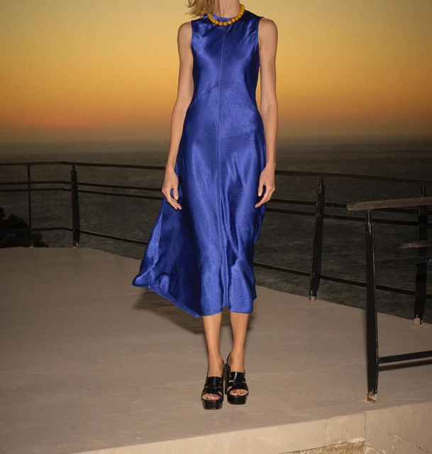 ZARA ZW COLLECTION Electric Blue Satin Midi Dress Size XS 3137/980 Bloggers Fave 39.17 - PicClick UK ZARA ZW COLLECTION Electric Blue Satin Midi Dress Size XS 3137/980 Bloggers Fave 39.17 - PicClick UK