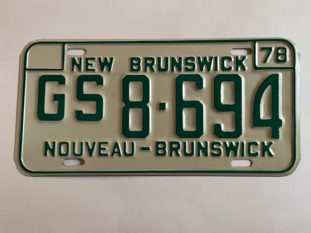 1978 New Brunswick License Plate "GS" = Government Service MINT/NOS NICE!!