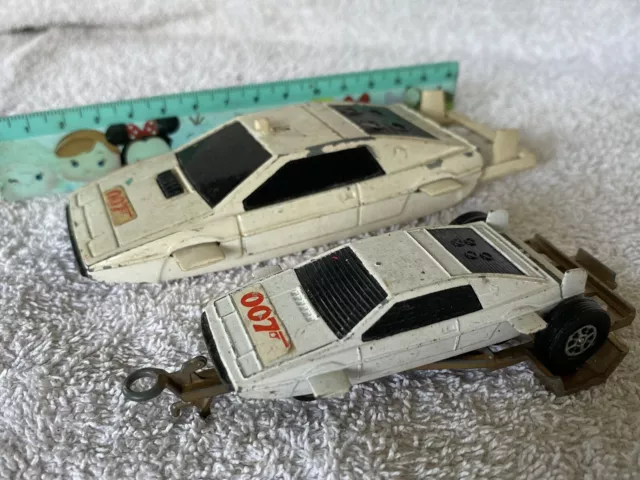 James Bond  007 Corgi lotus esprit X2 Both Cars And Trailer.