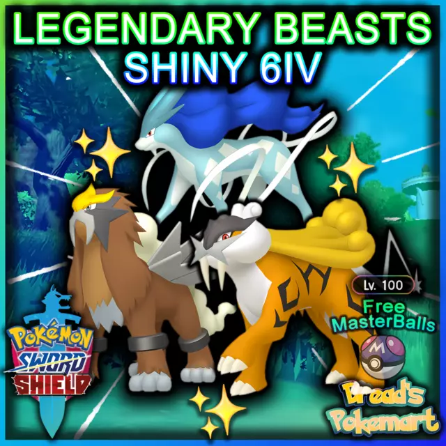 SUICUNE ENTEI RAIKOU Ultra Shiny 6IV Pack // Pokemon Sword and