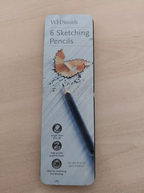 WHSmith Sketching Assorted Pencils B To 6B With Soft Graphite Leads Pack Of 6