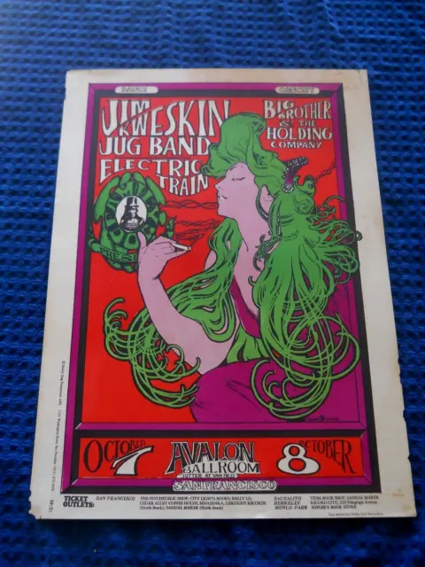 Vtg. Jim Kweskin Jug Band Big Brother & The Holding 1966 Poster Green Hair Woman
