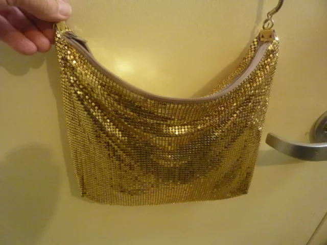 Vintage Park Lane soft fall mesh slouch bag velvet inner lining in v.good cond