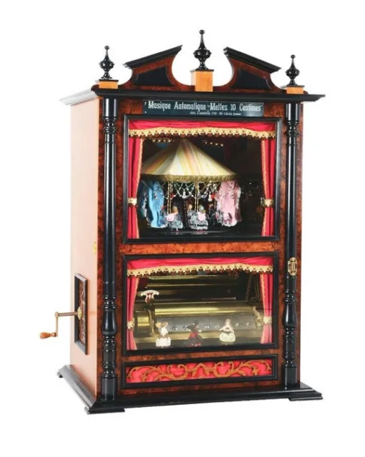 Incredible Coin-Op Swiss Carousel Music Box Musical Automaton