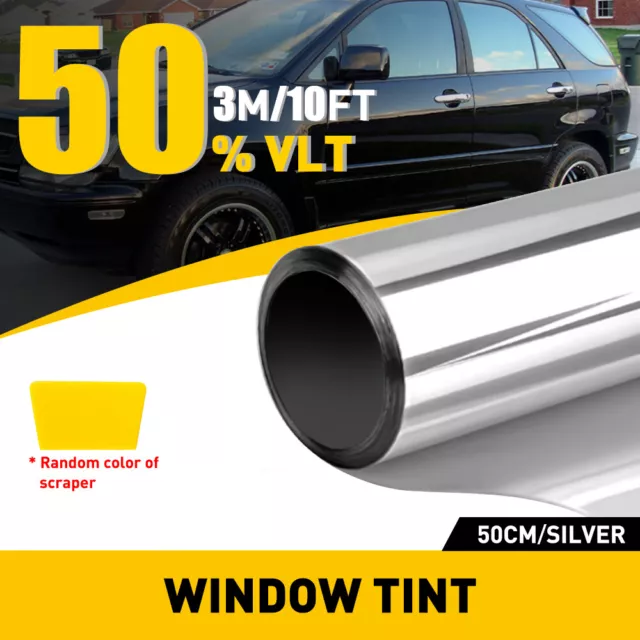 Rullo per finestre argento 3M pellicola tinta non tagliata VLT 50% 20" x 10 piedi auto home office Stati Uniti