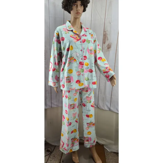 NICK & NORA MACAROONS MACRONS 100% COTTON Flannel Set Pajamas NWT XXL  $470.65 - PicClick