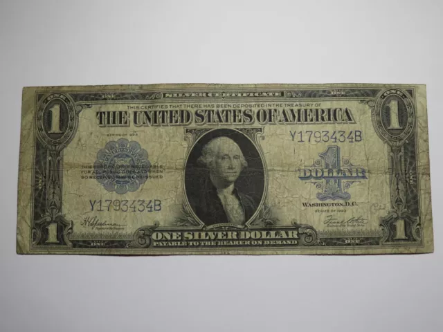 $1 1923 Silver Certificate Large Bank Note Bill Blue Seal One Dollar Good USA