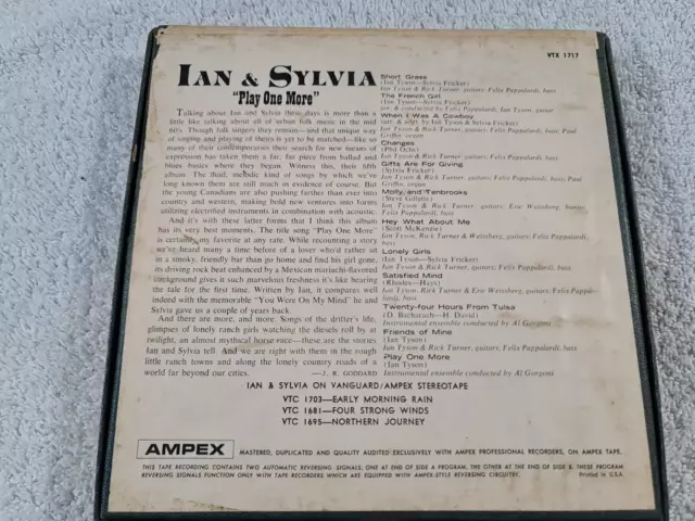 Ian & Sylvia- Play One More Reel-To-Reel Tape 3