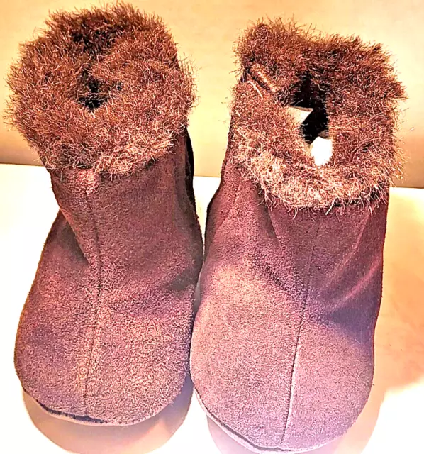 Baby Gap Girls Shoes Booties Suede Dk Brown 3-6 Months Lqqk Nice