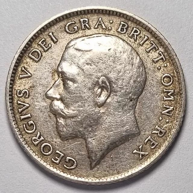 1917 King George V Silver .925 Sixpence Coin, Good Grade With Nice Detail.