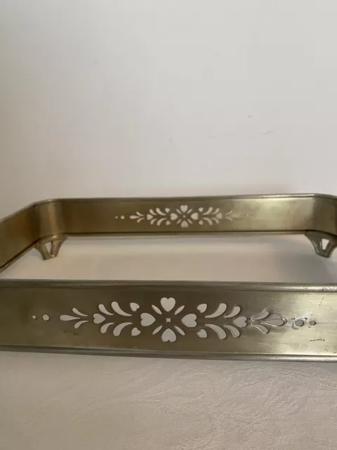 Vintage Silverplate Footed Casserole Tray Holder with Handles Rectangular 13x8.5 3