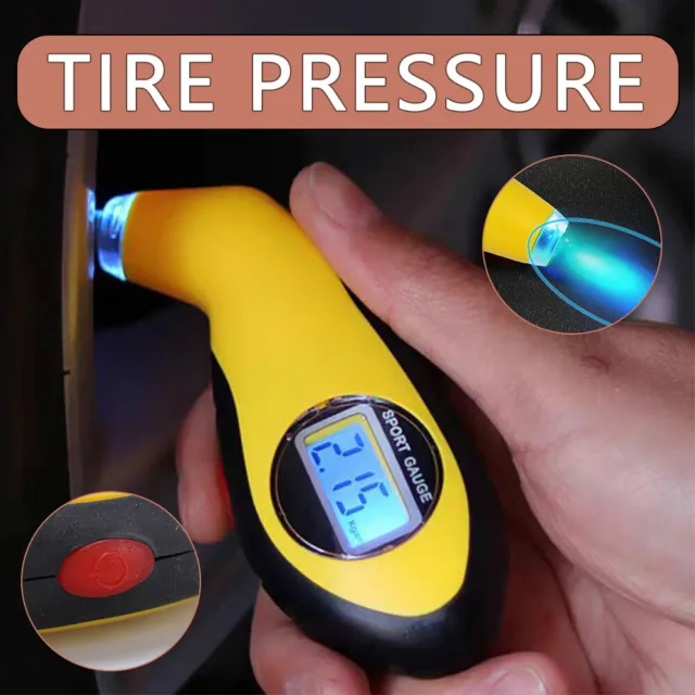 Digital Tire Pressure Gauge 150 PSI 4 Settings Tester Tyre Gauge for Car Bicycle