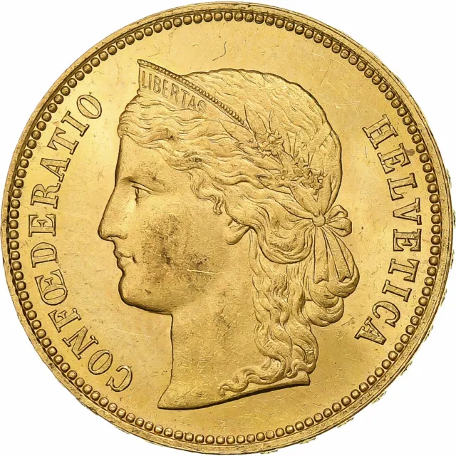 [#869759] Svizzera, 20 Francs, Helvetia, 1889, Bern, Oro, SPL, KM:31.3