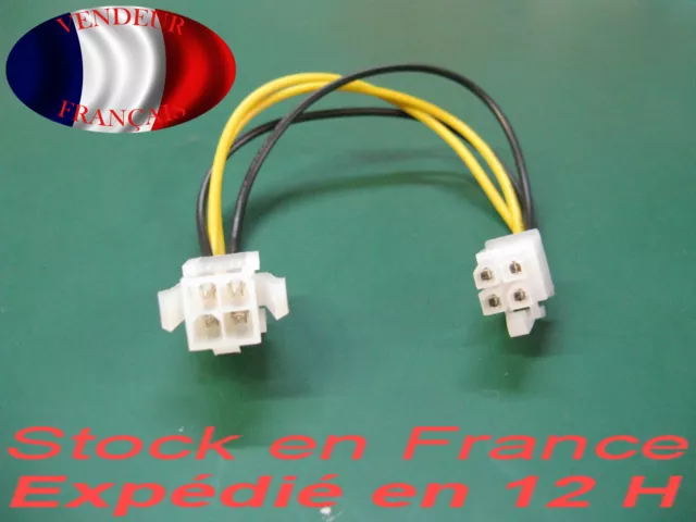 ralonge cable d'alimentation CPU 20 cm 4 pin femelle 4 pin male atx power