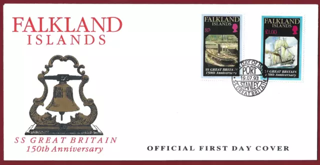 FDC 1993 Falkland Islands SS Great Britain 150th Anniversary First Day Cover