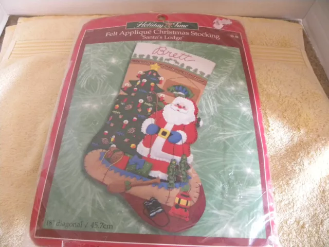 Bucilla Felt Applique Christmas Stocking Kit LAST MINUTE GIFTS Girl 18 in