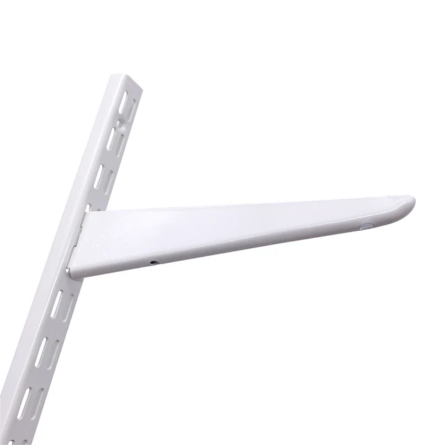TWIN SLOT SHELVING Upright Bracket White UK System Wall Support