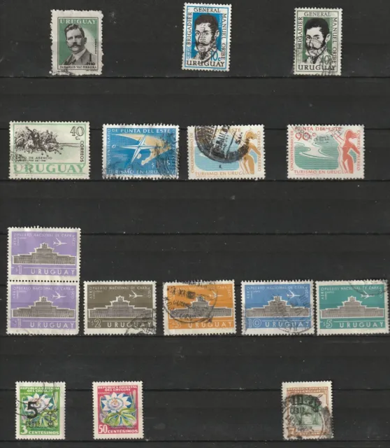 My dad's whole collection of old stamps from Uruguay  (1945 - 1969) [su09]