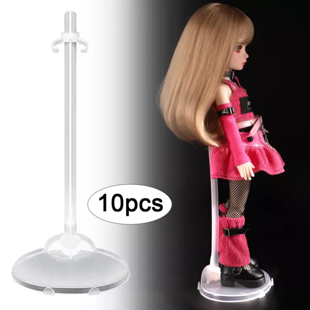 10Pcs 11'' Doll Stand Display Holder Bracket Transparent Toys Model Support NEW