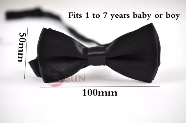 Baby Boy Kids SILK SATIN PRETIED TODDLER Bowtie Bow Tie 1to7 Years Old Wedding 2