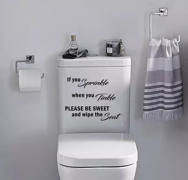 Toilet Funny Sticker IF YOU SPRINKLE Vinyl Decal Bathroom Wall Seat Home Decor