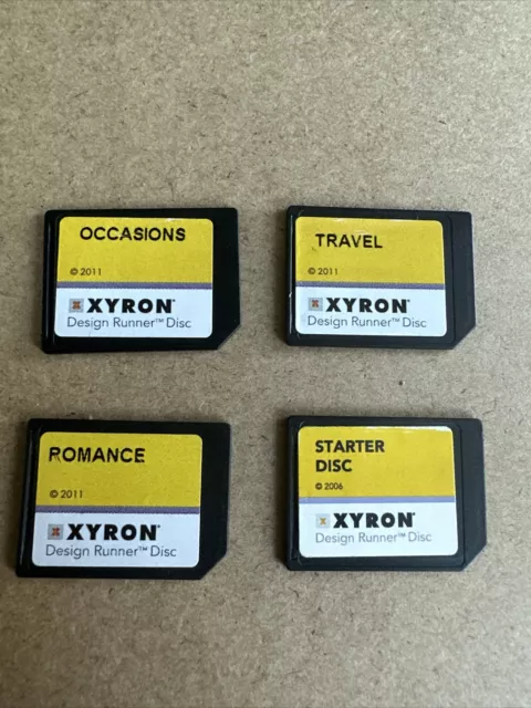 Xyron Design Runner Discs OCCASIONS, TRAVEL, ROMANCE, And STARTER DISC LOT OF 4