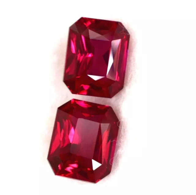 17-21 Ct Loose Natural Red Ruby Emerald Cut Certifié Pierres Précieuses... 3