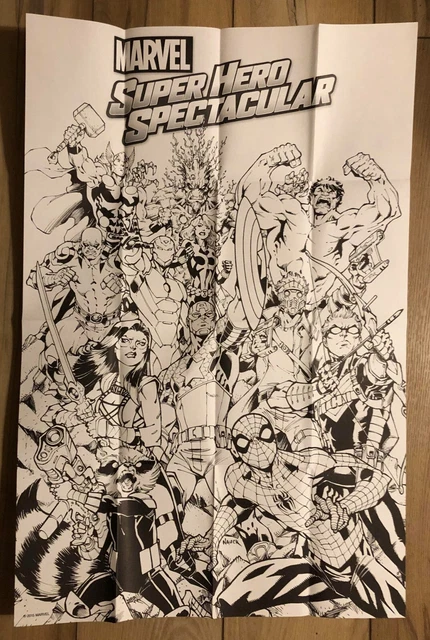 Marvel Super-Hero Spectacular 2015 Promo Poster Nauck Black & White 24" x 36"