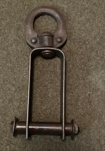 Vintage Eye Hook Plant Hook Clevis hanger Antique Iron Unique Steampunk Repurpos